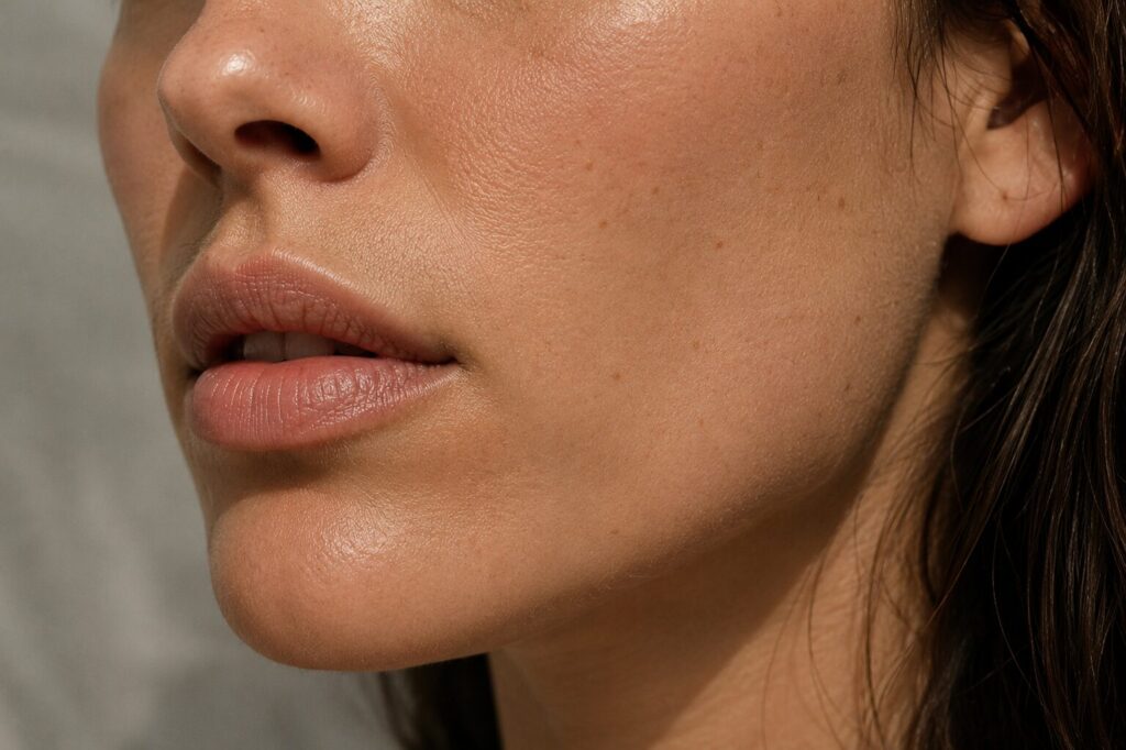 Close-up of naturally textured skin representing Sculptra collagen restoration treatment at Sculpted Clinic in Ottawa.